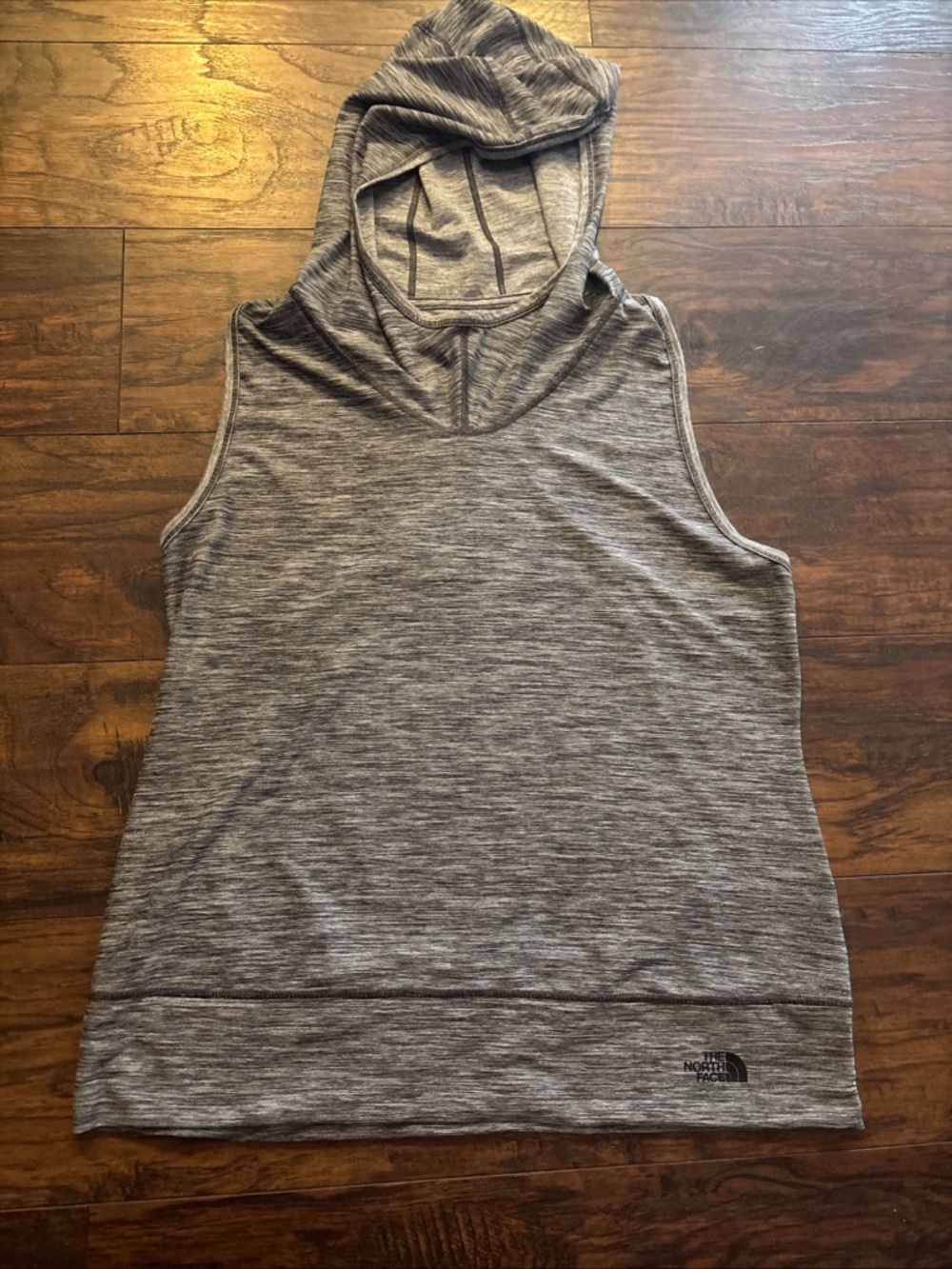 The North Face Gray Sleeveless Hooded Tank womens size XL